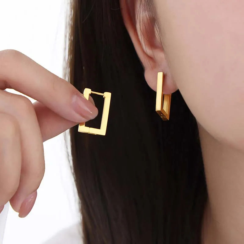 Rectangular Hoop Earrings