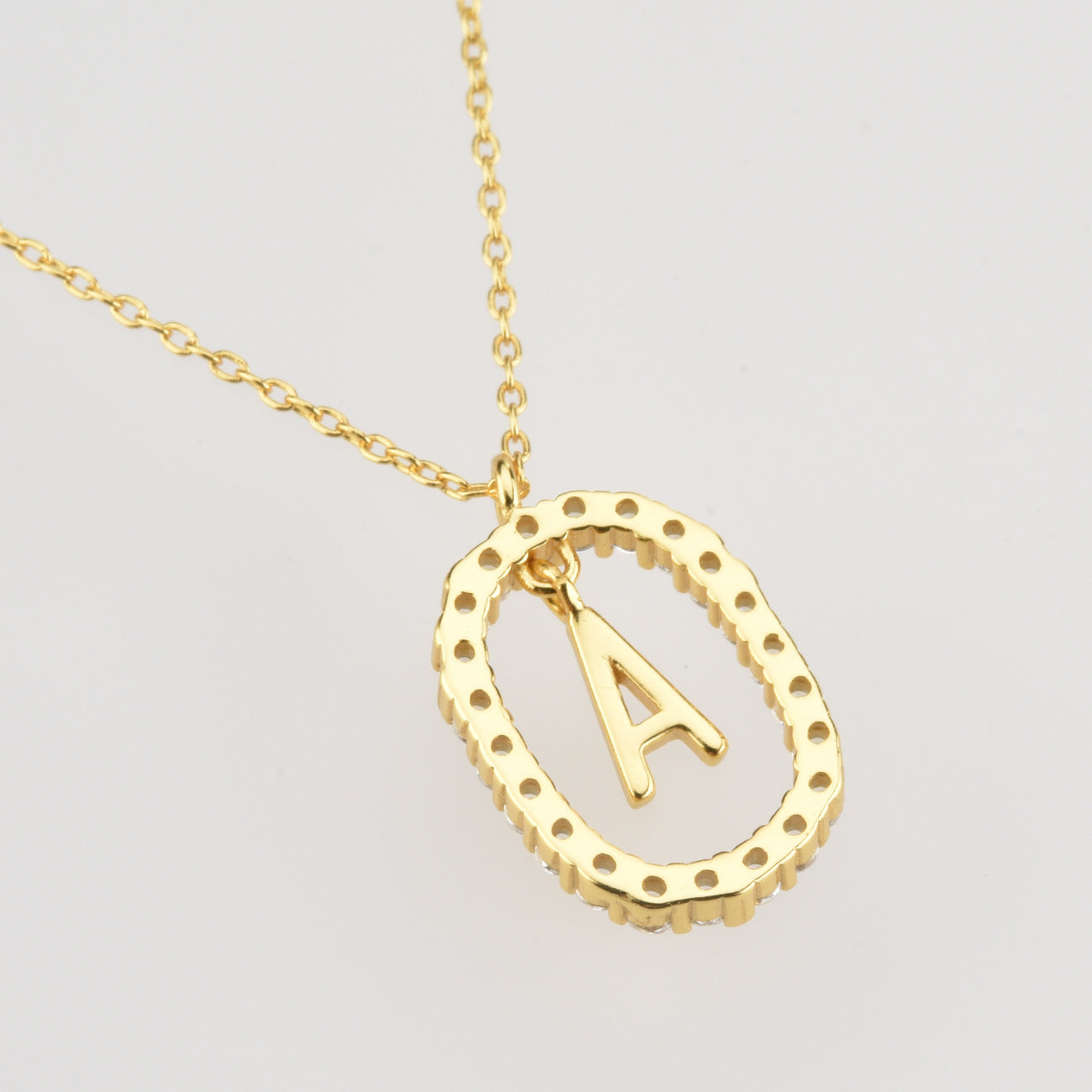 Sterling Silver Initial Halo Necklace - Forge & Form