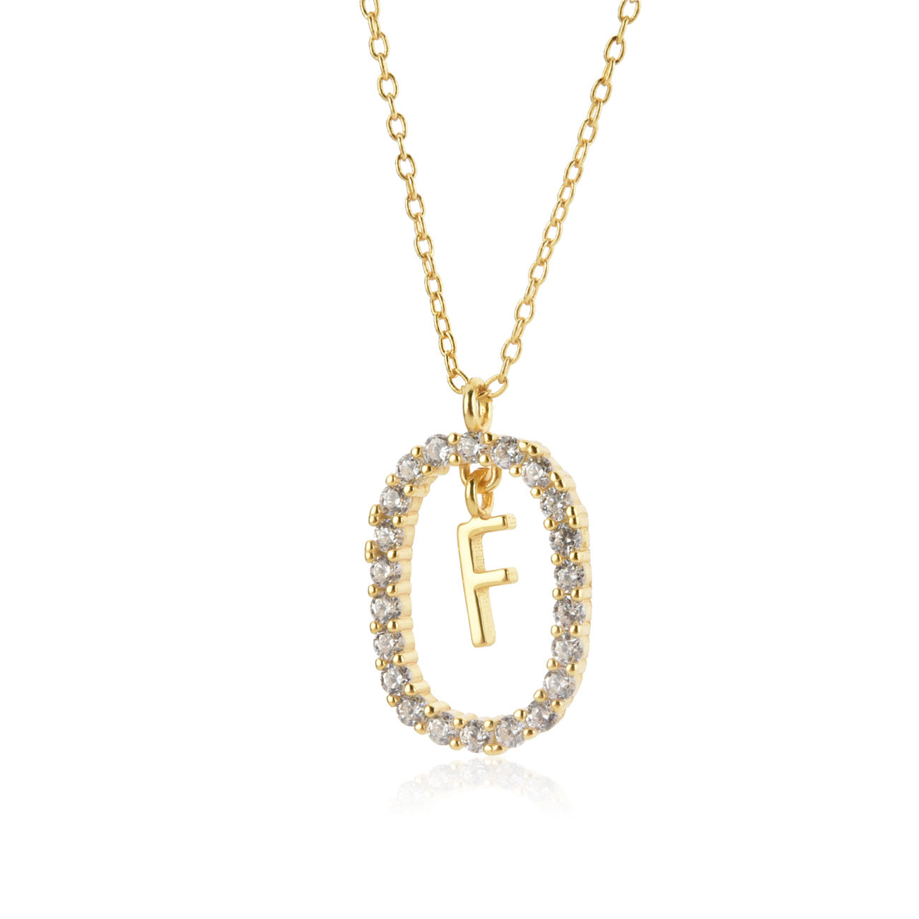 Sterling Silver Initial Halo Necklace - Forge & Form