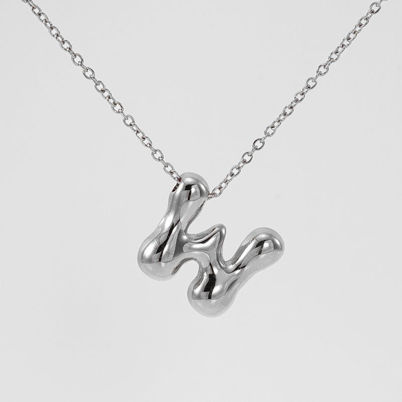 Glossy Bubble Letter Necklace