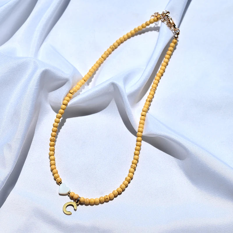 Beaded Offset Monogram Choker