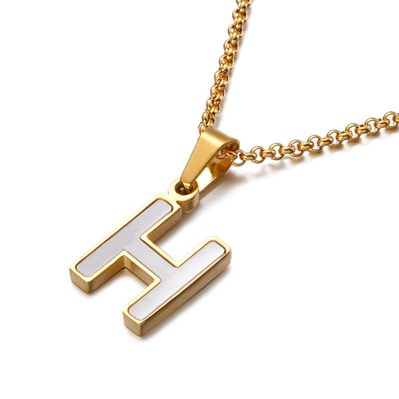 Shell & Gold Initial Necklace